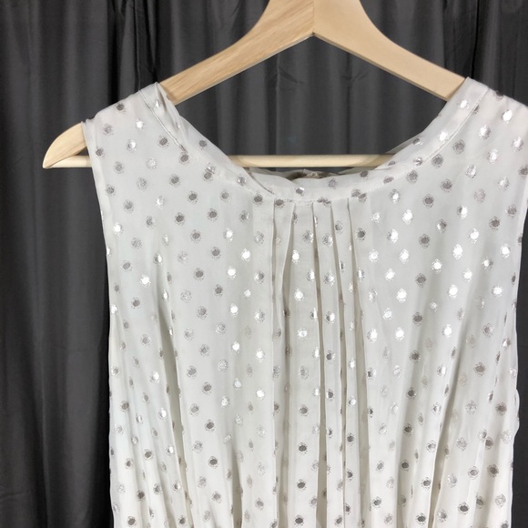 Maison Jules White Silver Dot Flowy Dress - Picture 2 of 5